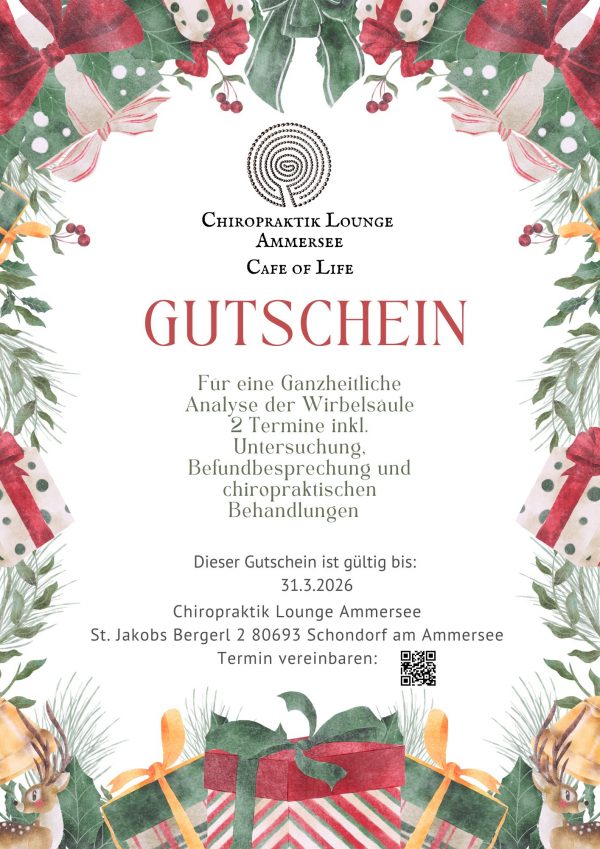 Gutschein Weihnachten 2025 - Chiropraktik Lounge Ammersee